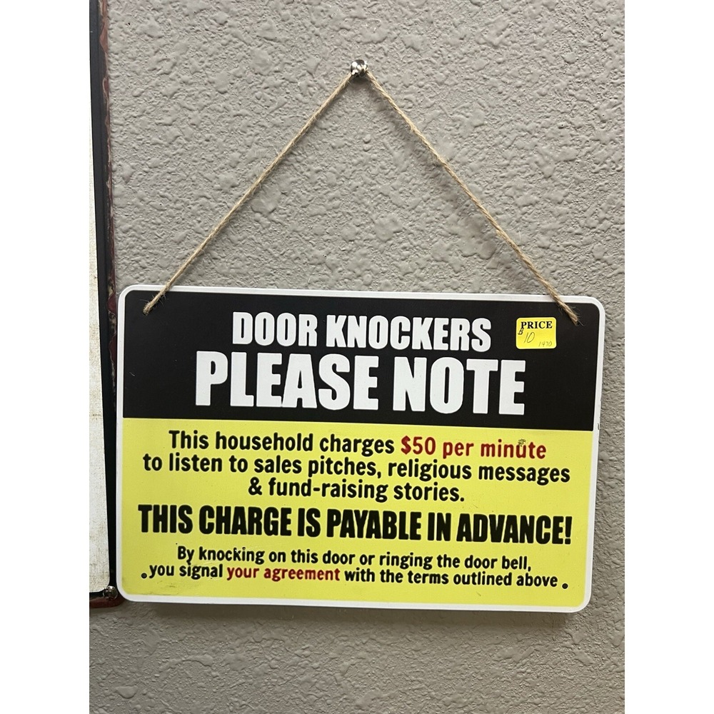 DOOR KNOCKERS ALUMINUM SIGN 11.75 X 7 7/8 (1470)
